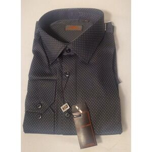 Steven Land Dress Shirt Black 17 1/2 34/35 Style DS2429 NWT